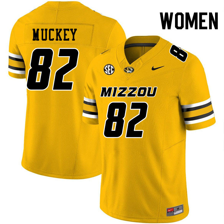 Women #82 Logan Muckey Missouri Tigers College Football Jerseys Stitched-Gold